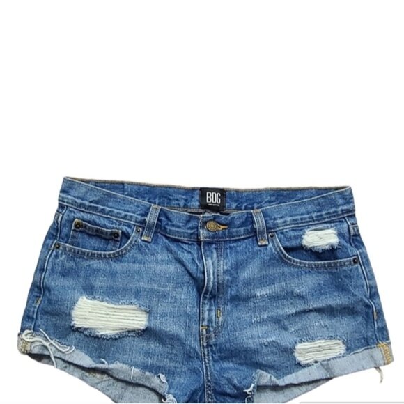 Bdg Blue Boyfriend Low-rise Distressed Jeans Shorts Women's Size 28 - Picture 2 of 10